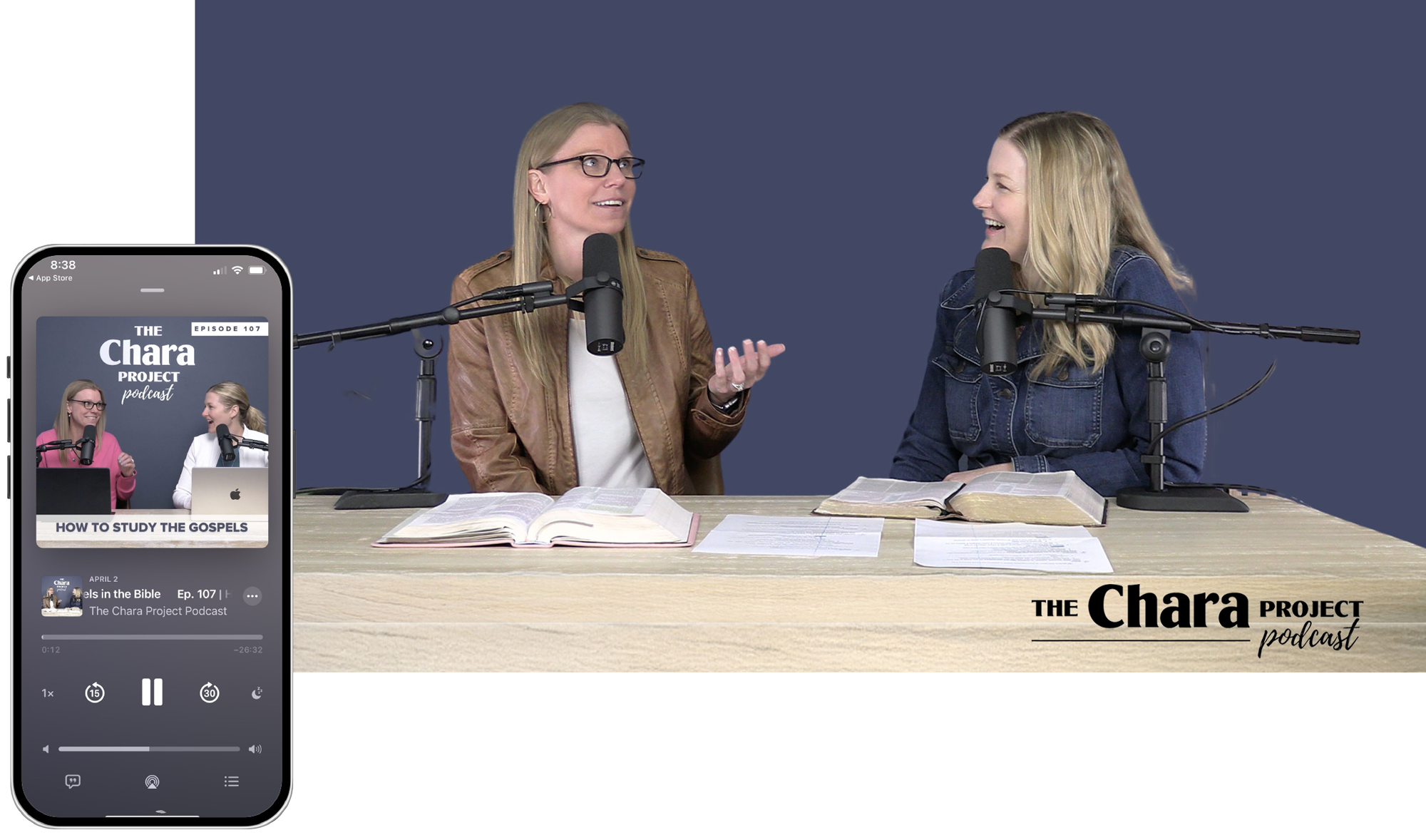 The Chara Project Podcast with mobile device