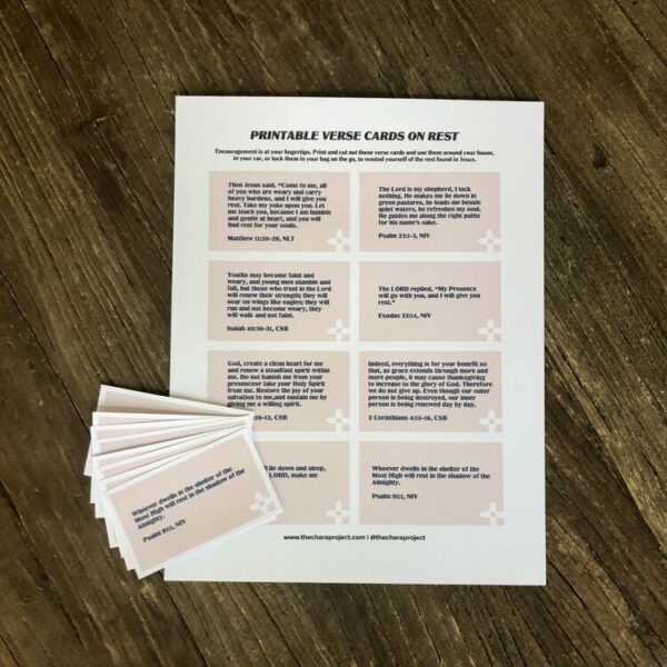 Bible Verse Cards on what the Bible says about Rest
