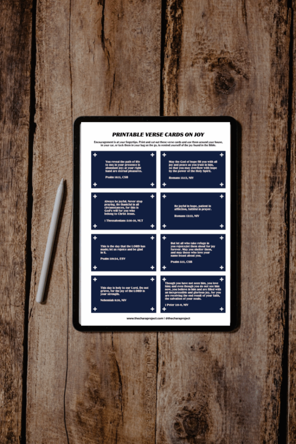 Bible Verse Cards on Joy
